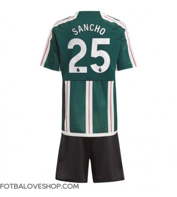 Manchester United Jadon Sancho #25 Dětské Venkovní Dres 2023-24 Krátký Rukáv (+ trenýrky)